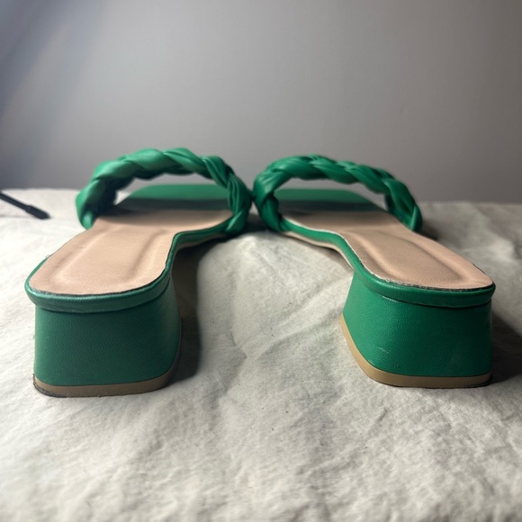 Emerald Green Braided Sandals - Picture 3 of 5